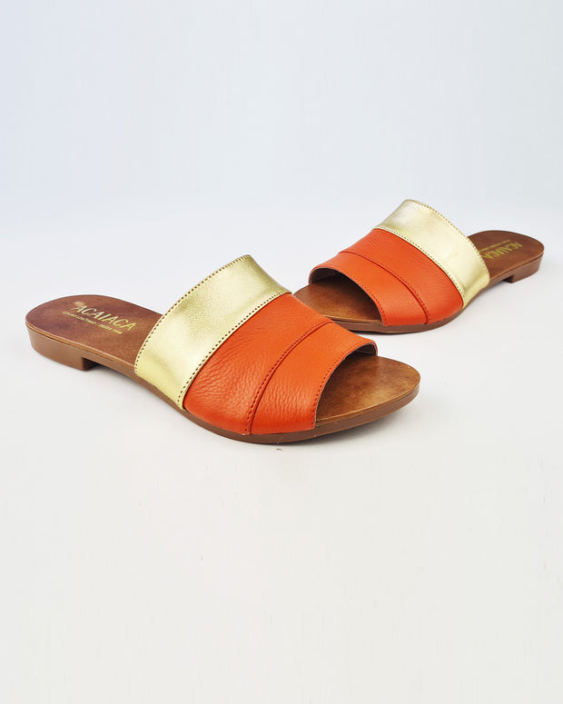 Genuine Leather Handmade Comfortable Slide Sandal ACAIACA Model 814